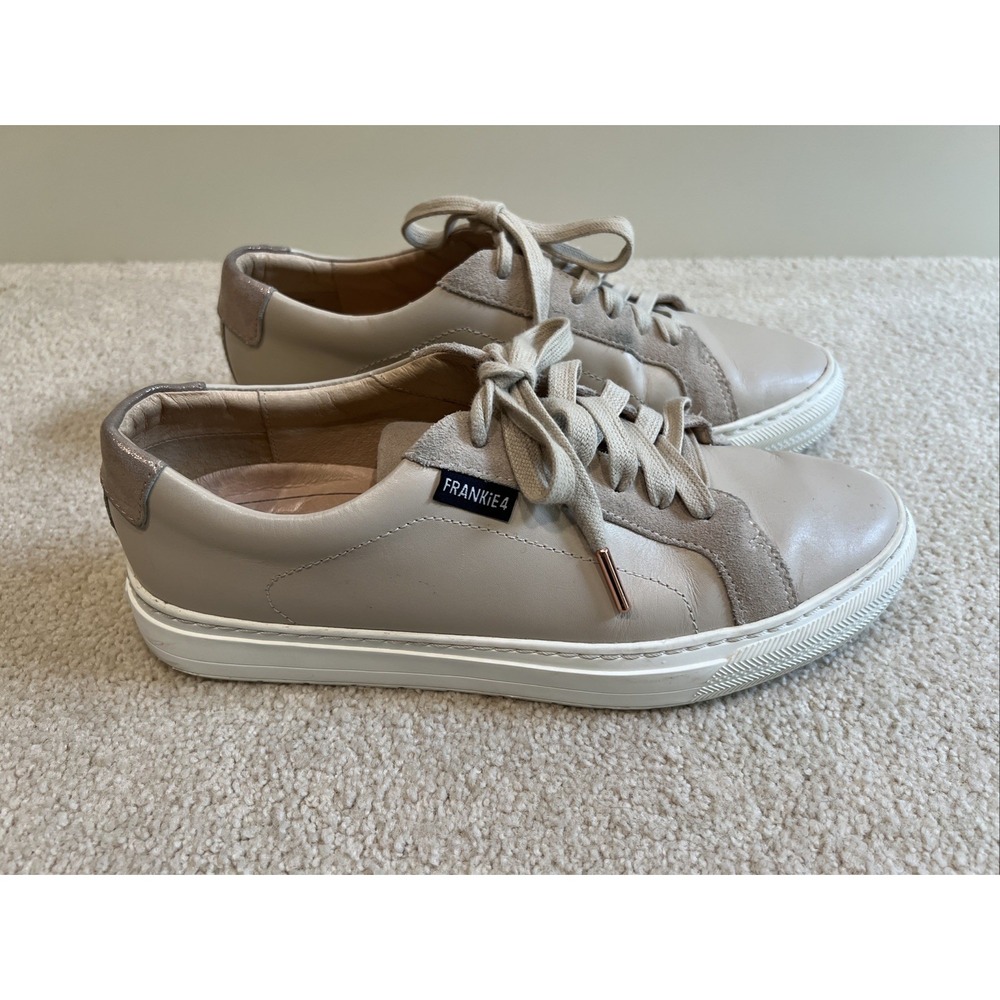 FRANKIE4 Leather Suede Mim III Lace Up Sneakers Almond Womens Size 10